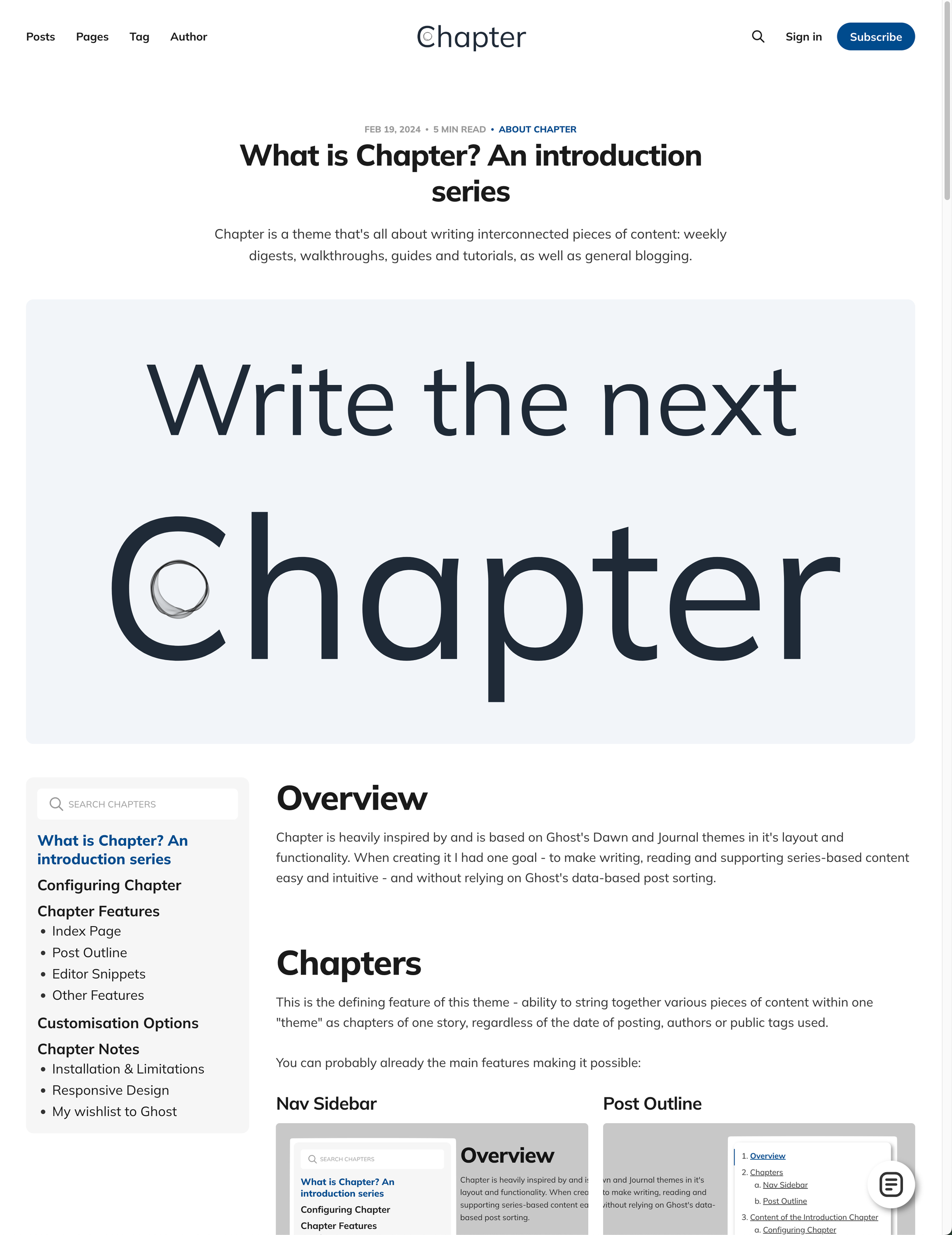 Configuring Chapter